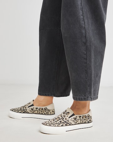 Cali Slip On Canvas Trainer - Wide Fit (E)