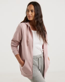 Blush Longline Zip Hoodie