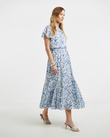 Frill Detail Godet Dress