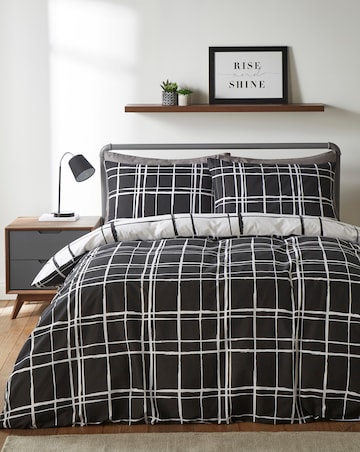 Wilson Check Duvet Cover Set - Black