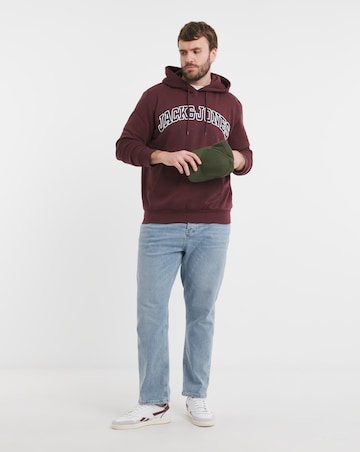 Jack & Jones Caleb Varsity Hoodie - Burgundy