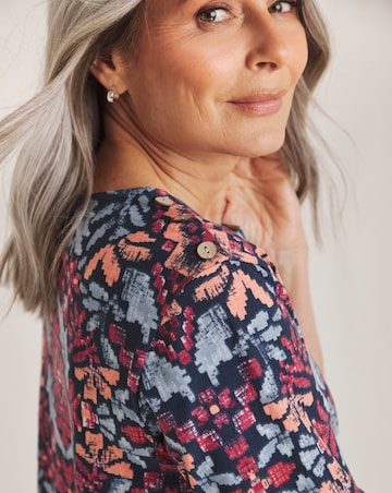 Julipa Pure Cotton Button Shoulder T-Shirt