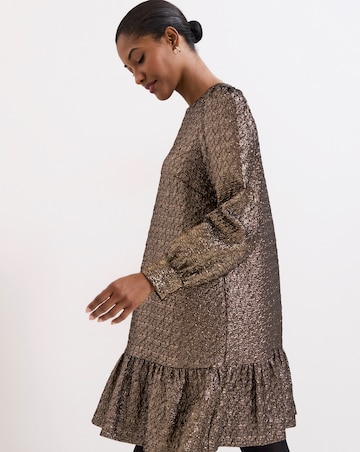 Phase Eight Frances Gold Jaquard Shift Dress