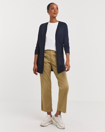 Navy Edge to Edge Jersey Cardigan