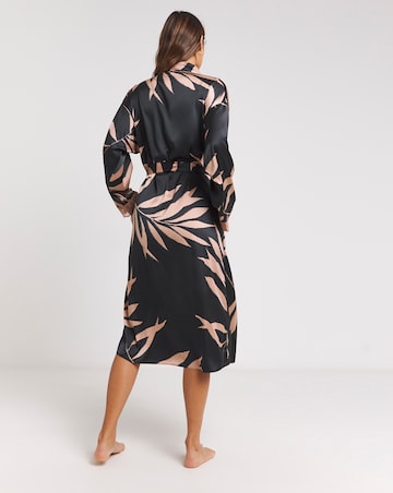 Figleaves Stretch Satin Lace Kimono Gown