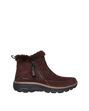 Skechers Easy Going Zip Fur Trimmed Boots Standard Fit