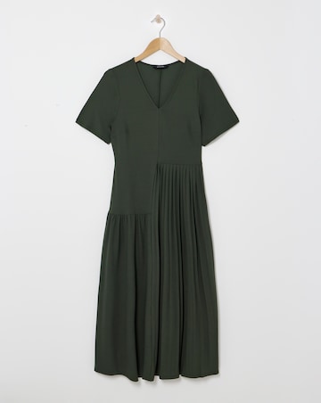 Asymmetric Pleated Panel Maxi Dress