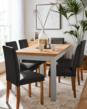 Julipa Ashford Table with 6 Ava Faux Leather Chairs