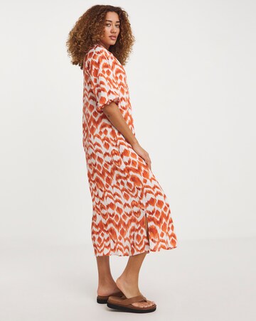 Printed Crinkle Kaftan Dress