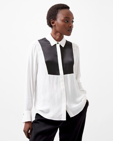 French Connection Chiara Drape Contrast Long Sleeve Shirt