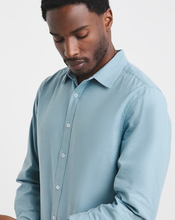 Long Sleeve Linen Blend Shirt