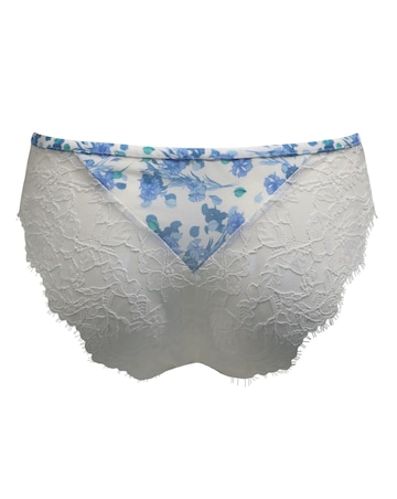 Pour Moi Bliss Brazilian Knicker Ivory/Blue Floral