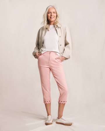 Julipa Blush Embroidered Cut Out Cropped Stretch Trouser