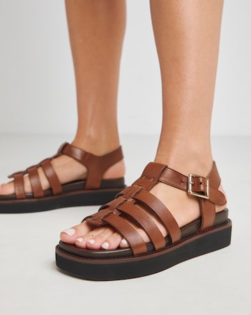 Blanca Leather Fisherman Sandal - Wide Fit (E)