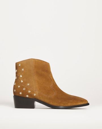 Suede Western Cowboy Star Stud Boot EEE Fit