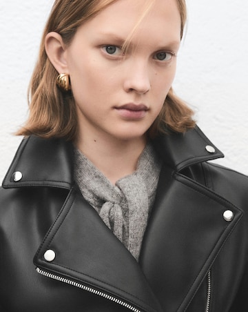 Mango Faux Leather Biker Jacket