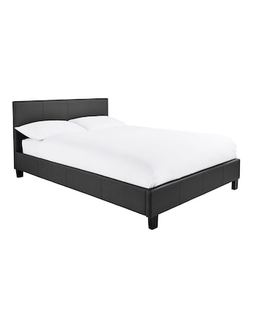 Hayden Faux Leather Bed Frame with 3 Layer Memory Foam Hybrid Mattress