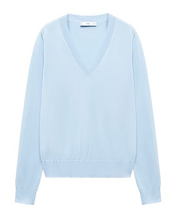 Mango V Neck Lightweight Sweater