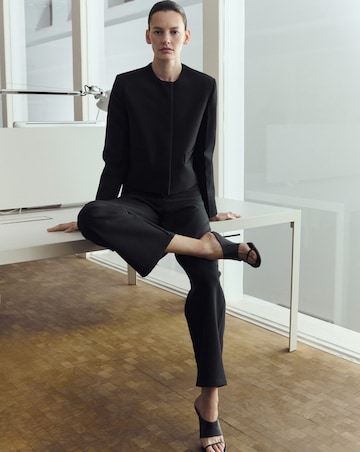 Mango Mid-Rise Wide Leg Suit Trouser
