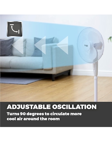 Tower 16 Inch Oscillating White Stand Fan