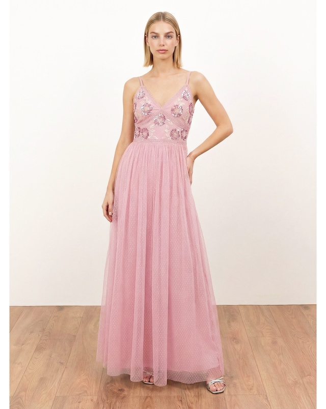 Maya Deluxe Floral Embellished Maxi Dres
