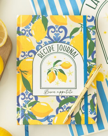 Italian Lemon Print A5 Paper Recipe Journal
