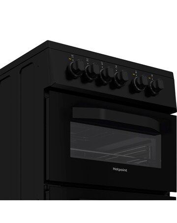 Hotpoint HTE5VCB 50cm Electric Twin Cooker with Ceramic Hob - Black
