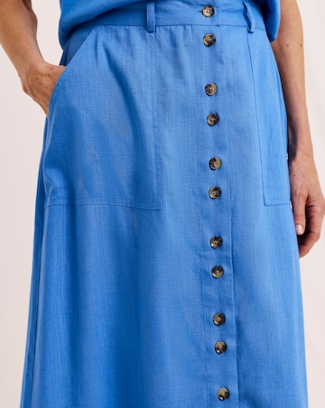Julipa Button Down Linen Midi Skirt