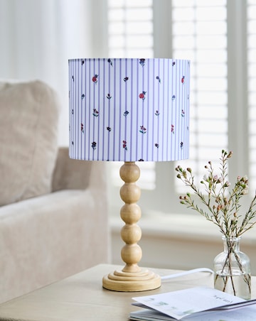 Julipa Evelyn Floral Stripe Bobbin Table Lamp