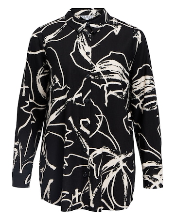 OBJECT Linen Blend Printed Shirt