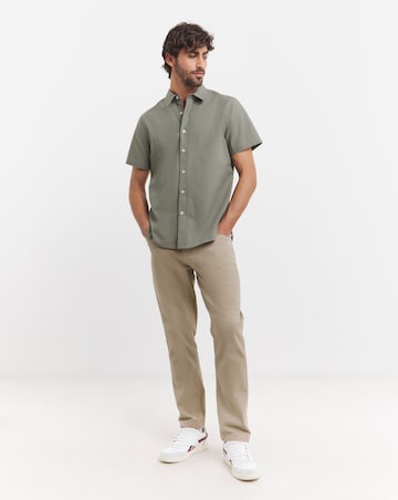 Short Sleeve Linen Blend Shirt