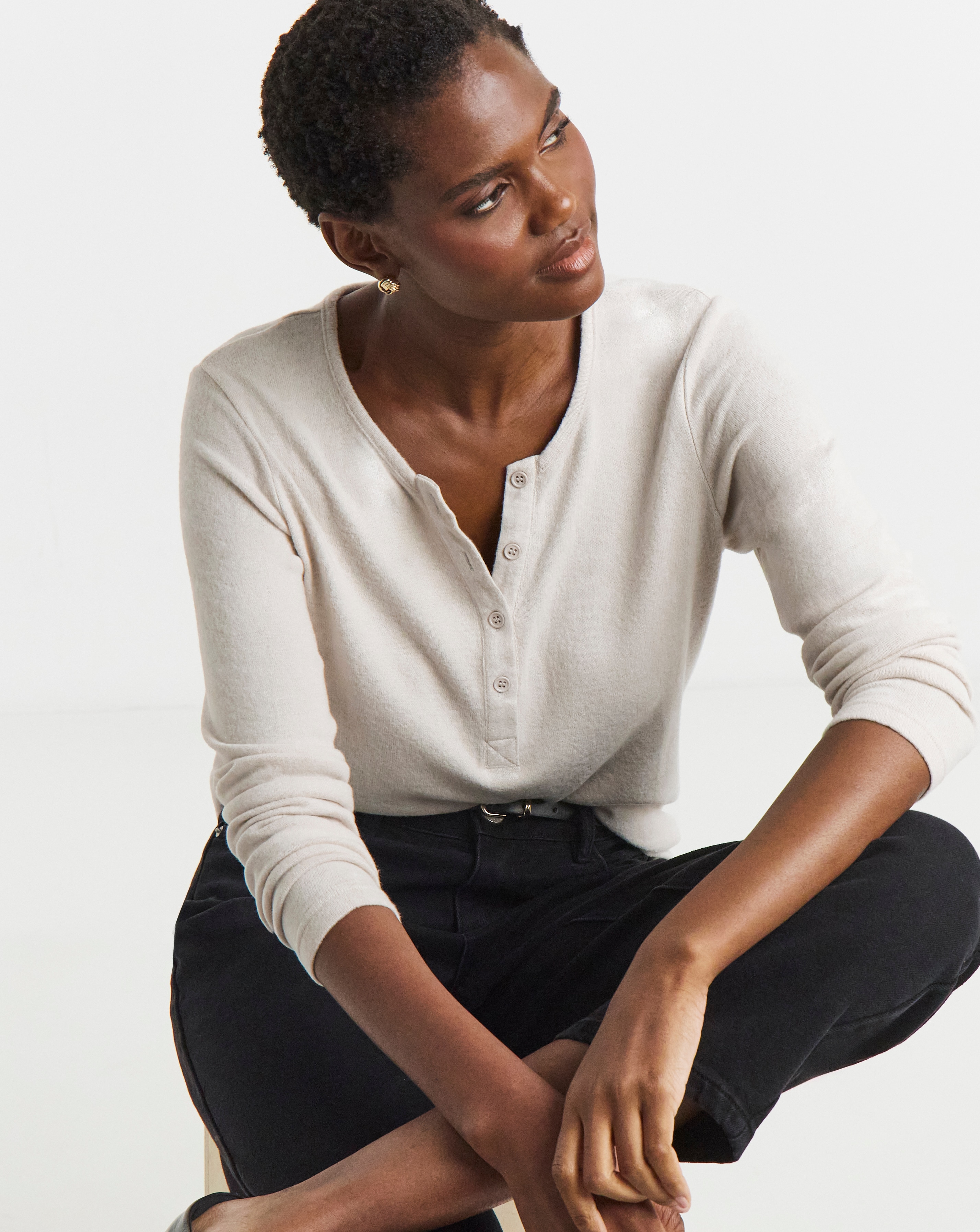 Layered Soft Touch Henley Top