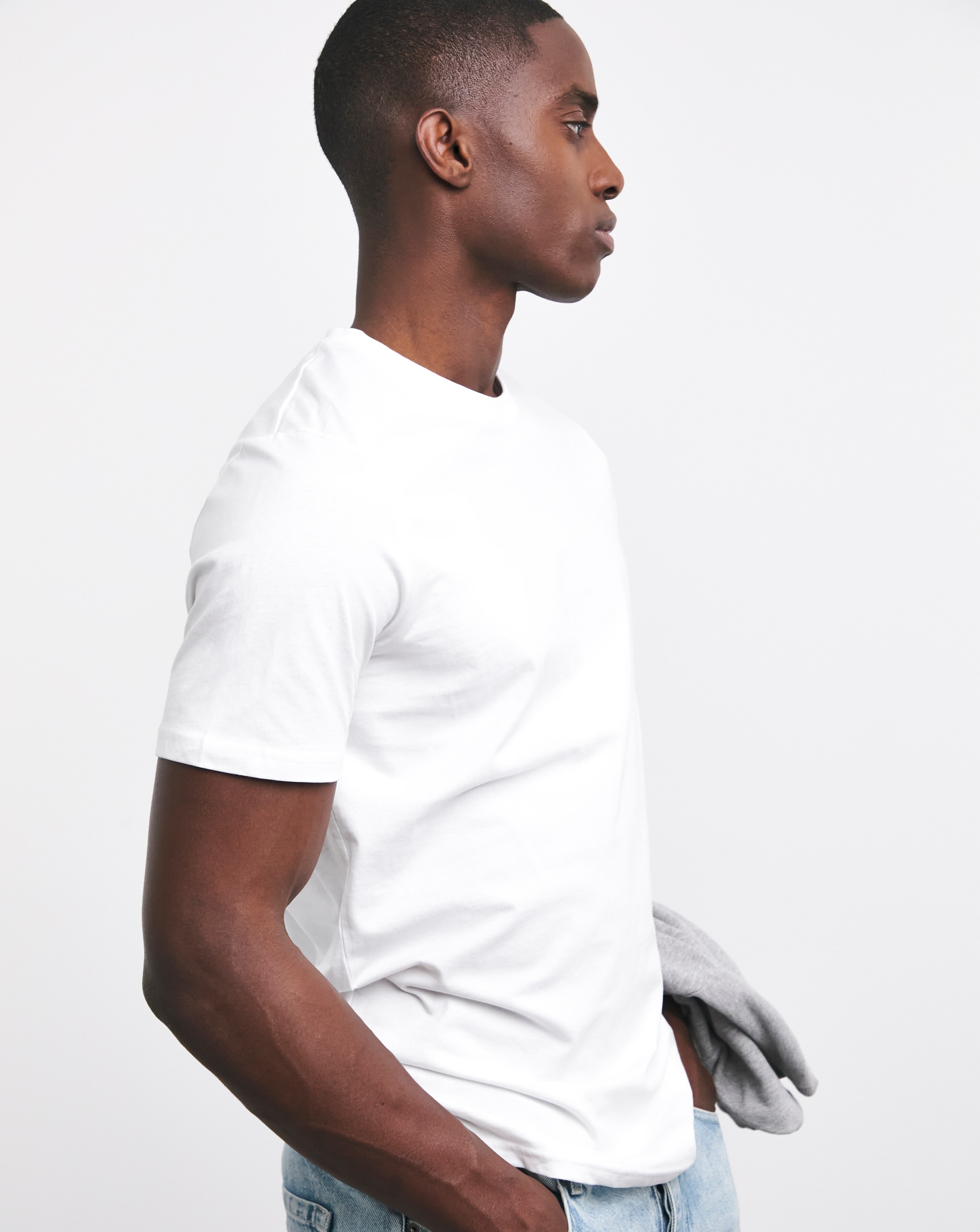 Pure Cotton Crew Neck T-Shirt Long- White