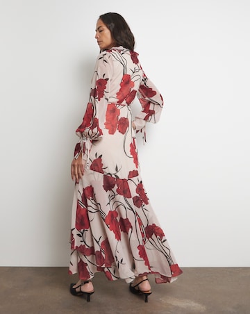 Joanna Hope Maxi Ruffle Wrap Dress