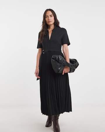 Tommy Hilfiger Mix Pleat Short Sleeved Polo Dress