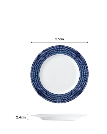 Waterside 16 Piece Blue Linear Dinner Set