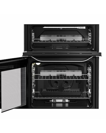 Hotpoint HDG6GDC2TWX 60cm Gas Double Cooker with Glass Lid - Stainless Steel