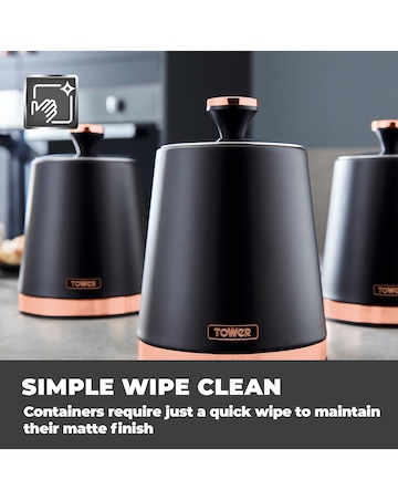 Tower Cavaletto Set of 3 Canisters Black