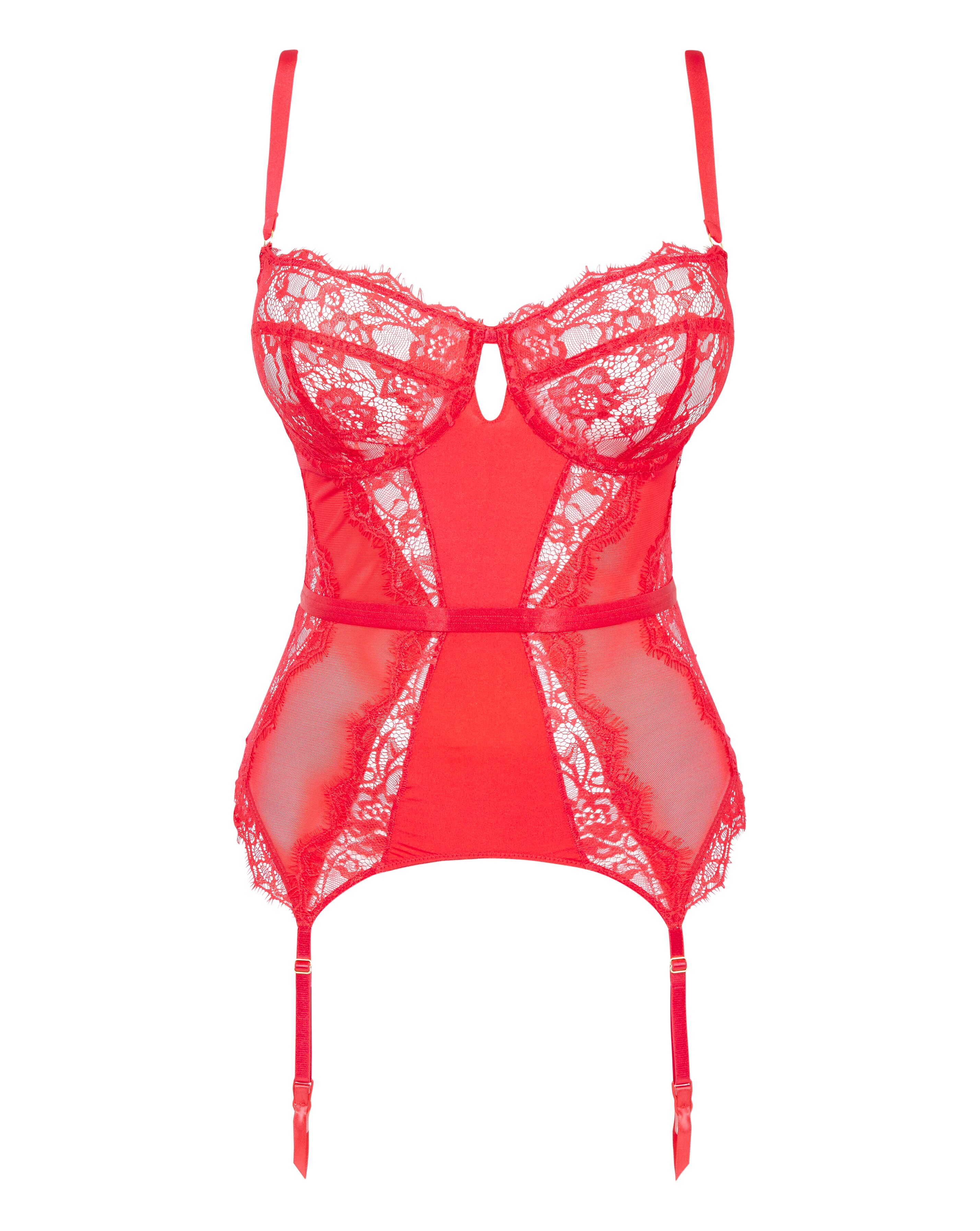 Figleaves Pulse Underwired Balcony Basque - Red