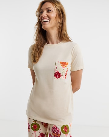 JD Williams Value Pyjama Set Christmas Bauble Print