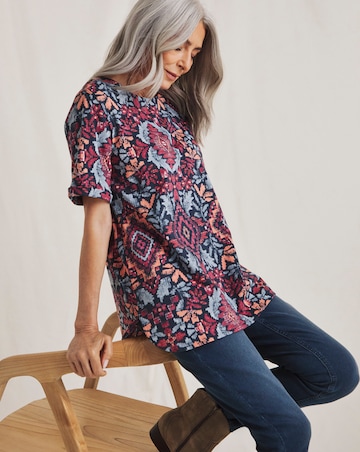 Julipa Pure Cotton Button Shoulder T-Shirt