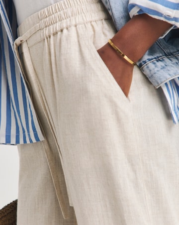 Cool Stone Linen Mix Wide Leg Trousers