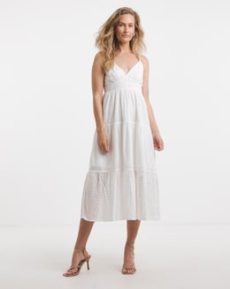 Religion Broderie Anglaise Midi Dress