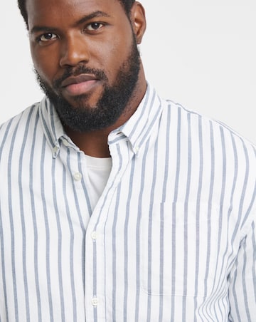 Jack & Jones Oxford Stripe Long Sleeve Shirt - Blue/White