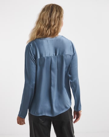 Satin Wrap Drape Blouse