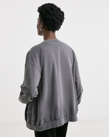 Grey Acid wash Bomber