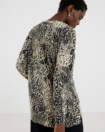 V-Neck Split Hem Slouch T-Shirt