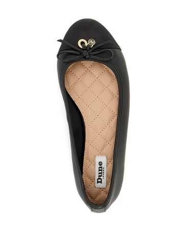 Dune Hallo Leather Charm-Detail Ballet Shoes Wide E Fit