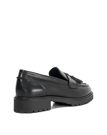 Dune Gracelyn Smooth Leather Tassel Loafers Wide Fit