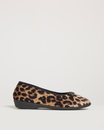 Safia Leopard Ballerina Slipper E Fit